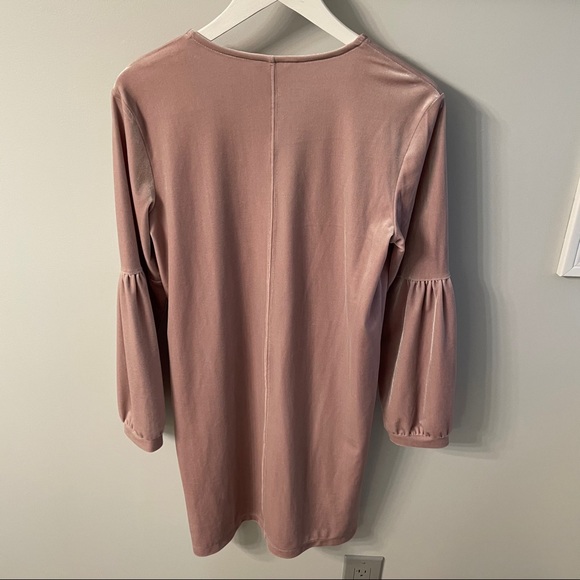 Madewell | velvet blush pink dress - Picture 3 of 14